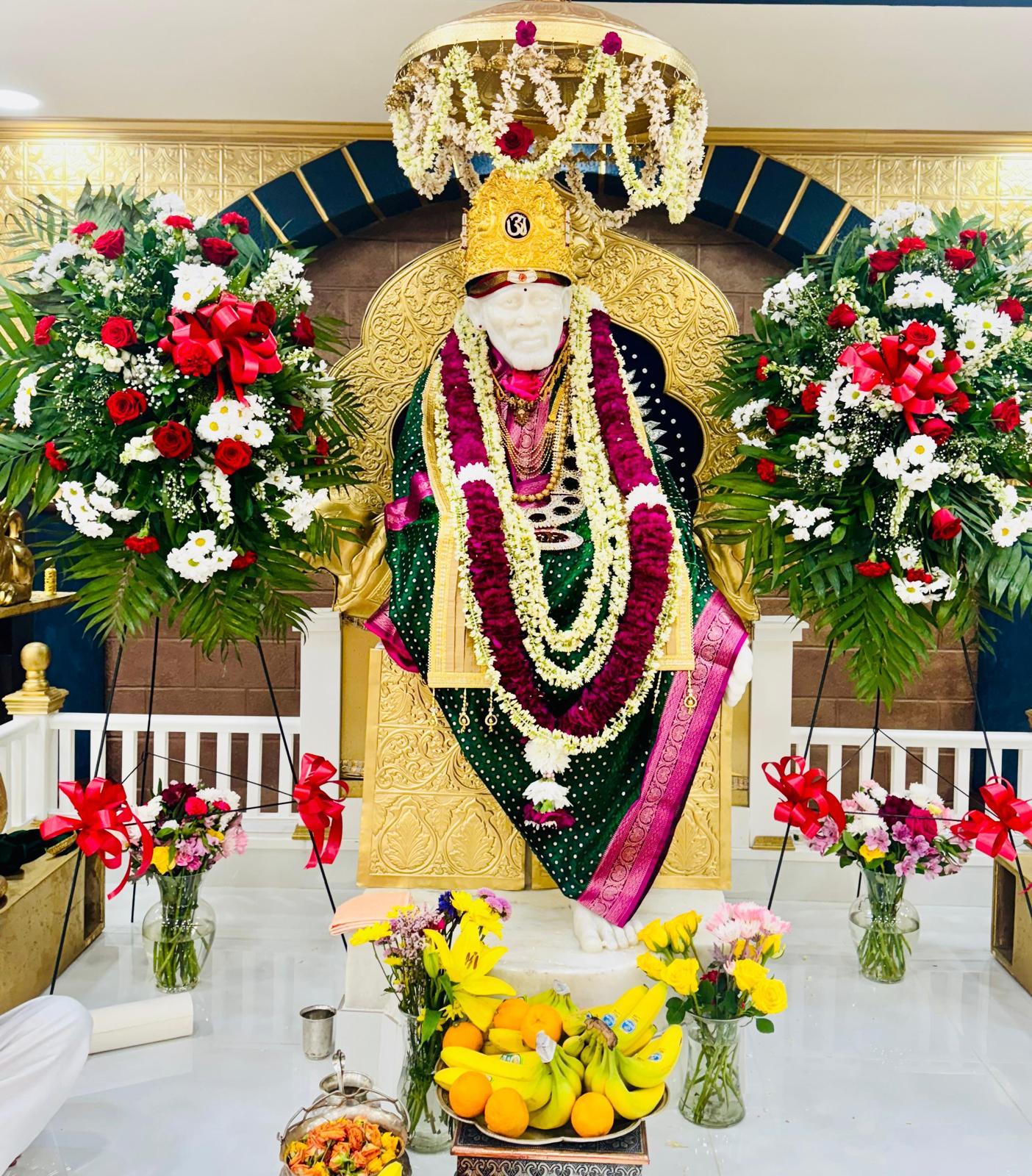 Sai Baba image inside Sai Mandir USA